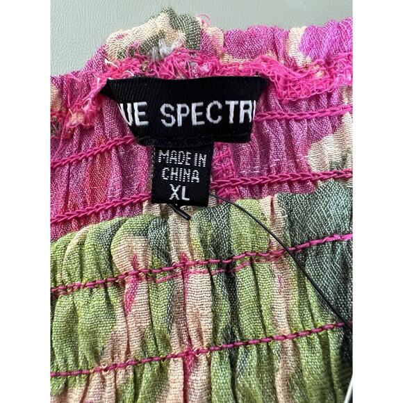 Unique Spectrum Off The Shoulder 3/4 Length Flare Sleeve Pink Flowers Women XL - Picture 2 of 9